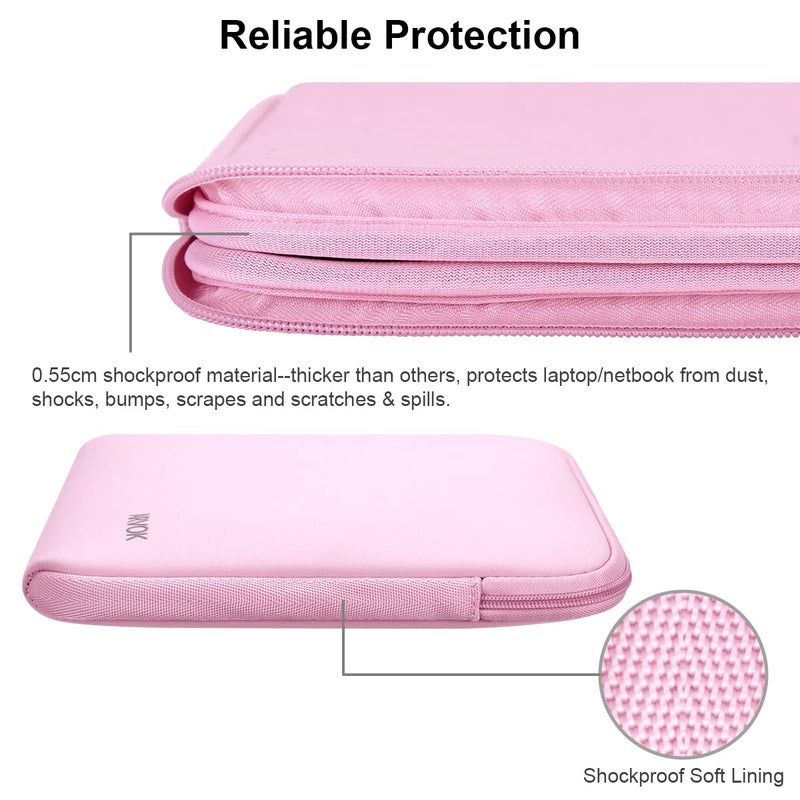 ARVOK 15 15.6 16 inch Laptop Sleeve Ultra-Thin Case MacBook pro 16 inch Sleeve Water-Resistant Notebook Computer Pocket Tablet Briefcase Carrying Bag/Pouch Skin Cover for HP/Dell/Lenovo/Asus/Acer Pink - Image 4